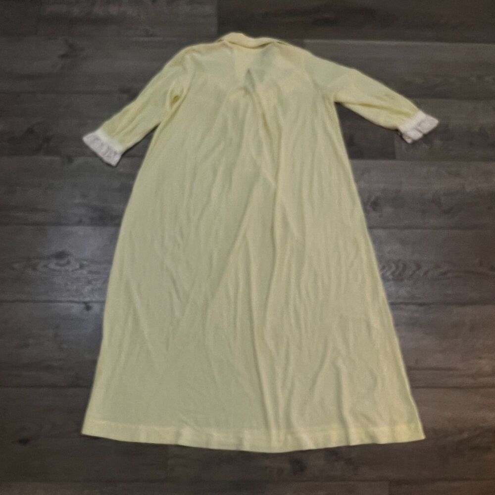 Vintage 50s Yellow Saramae Lingerie Lace Trim Nightgown Made in USA Womens Large - Picture 6 of 7